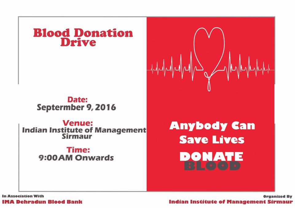 BLOOD DONATION DRIVE IIM Sirmaur Himachal Pradesh India